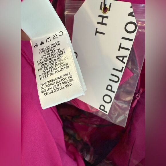 NWT Dress the Population Aurea Floral Print Off the Shoulder Gown Magenta Multi - Picture 15 of 16